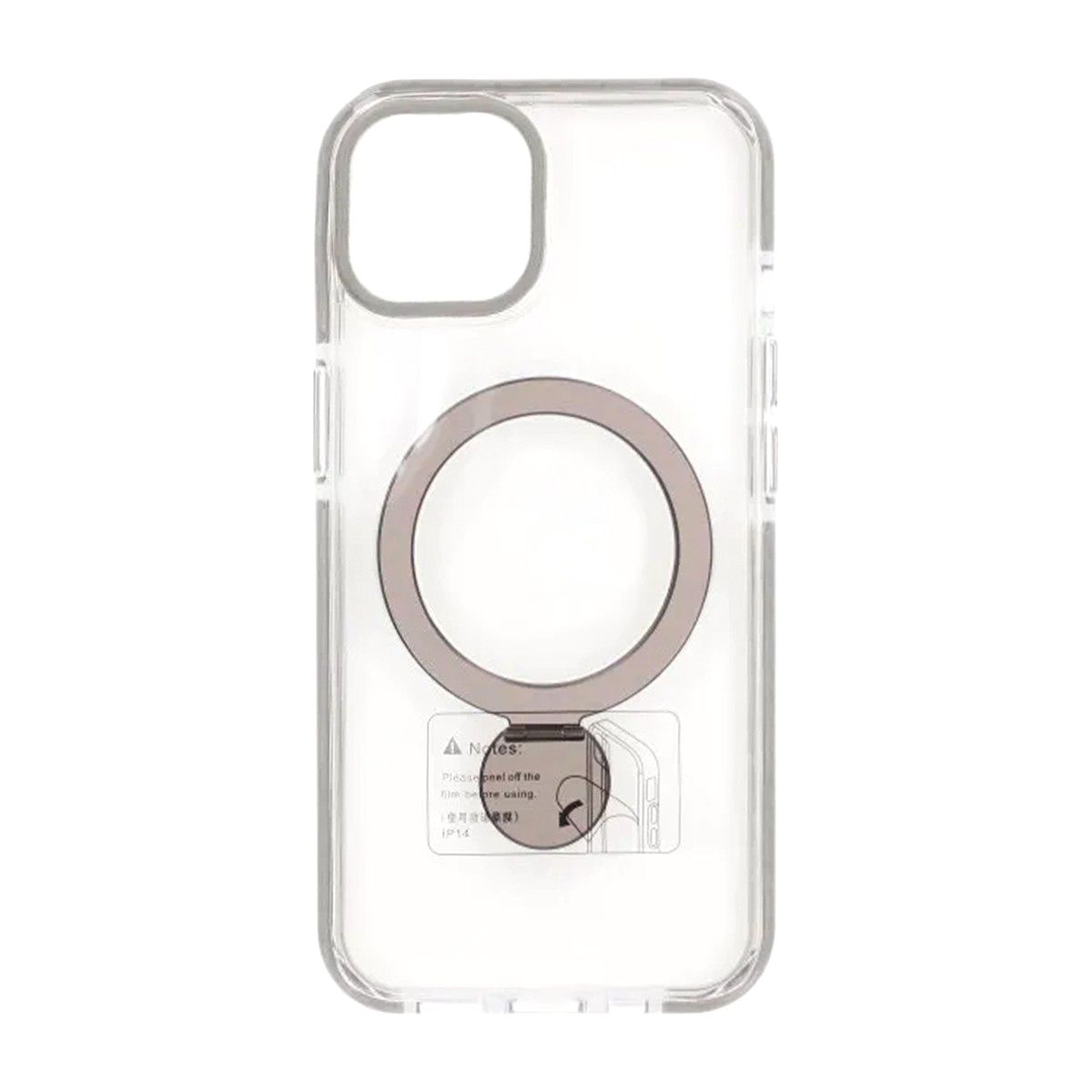 Pindun 360°Rotating Stand Magnetic Case For iPhone 15 Gray