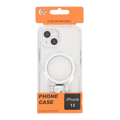 Magsafe Case for iPhone 15 - Transparent white with ring stand