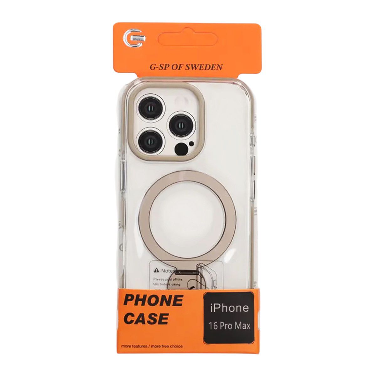 Magsafe Case for iPhone 16 Pro Max - Transparent purple with ring stand