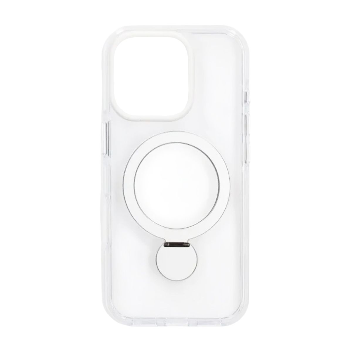 Skal Magsafe till iPhone 16 Pro Max - Transparent vit med ringstativ