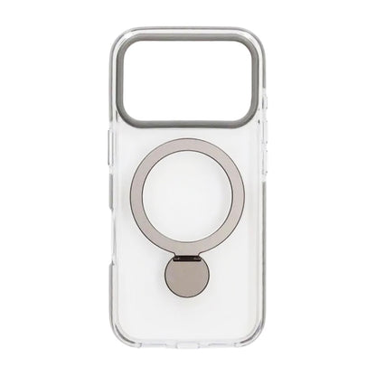 Skal Magsafe till iPhone 17 Pro Max - Transparent grå med ringstativ