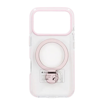 Skal Magsafe till iPhone 17 Pro Max - Transparent rosa med ringstativ