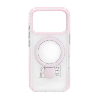 Skal Magsafe till iPhone 17 Pro Max - Transparent rosa med ringstativ