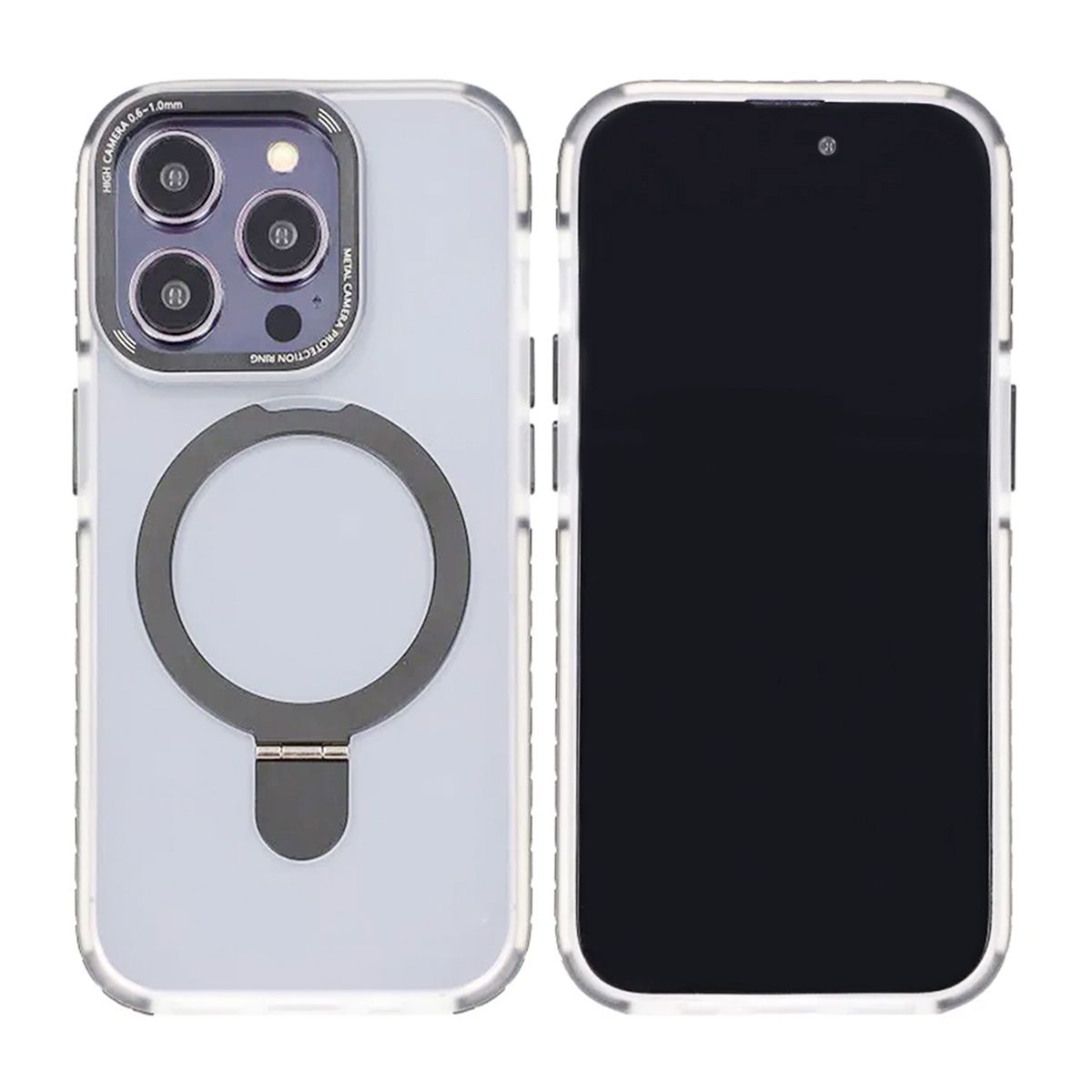 iPhone 15 Pro Max Mobilskal med Magsafe och Stativ - Grå
