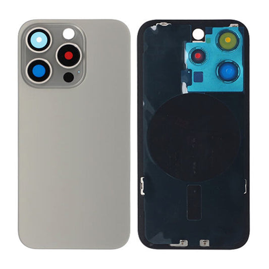 Replacement For iPhone 15 Pro Back Glass Panel With Magsafe Magnet-Grey