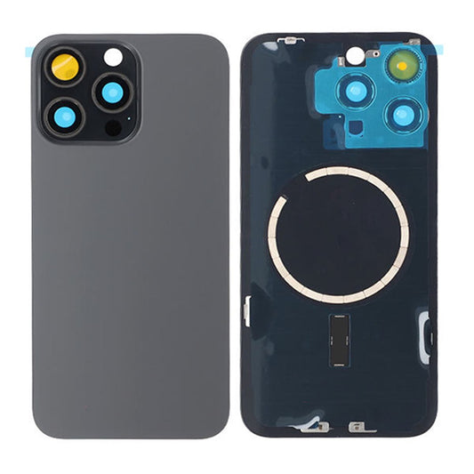 iPhone 15 Pro Max Baksida Glas med Magsafe Magnet - Svart