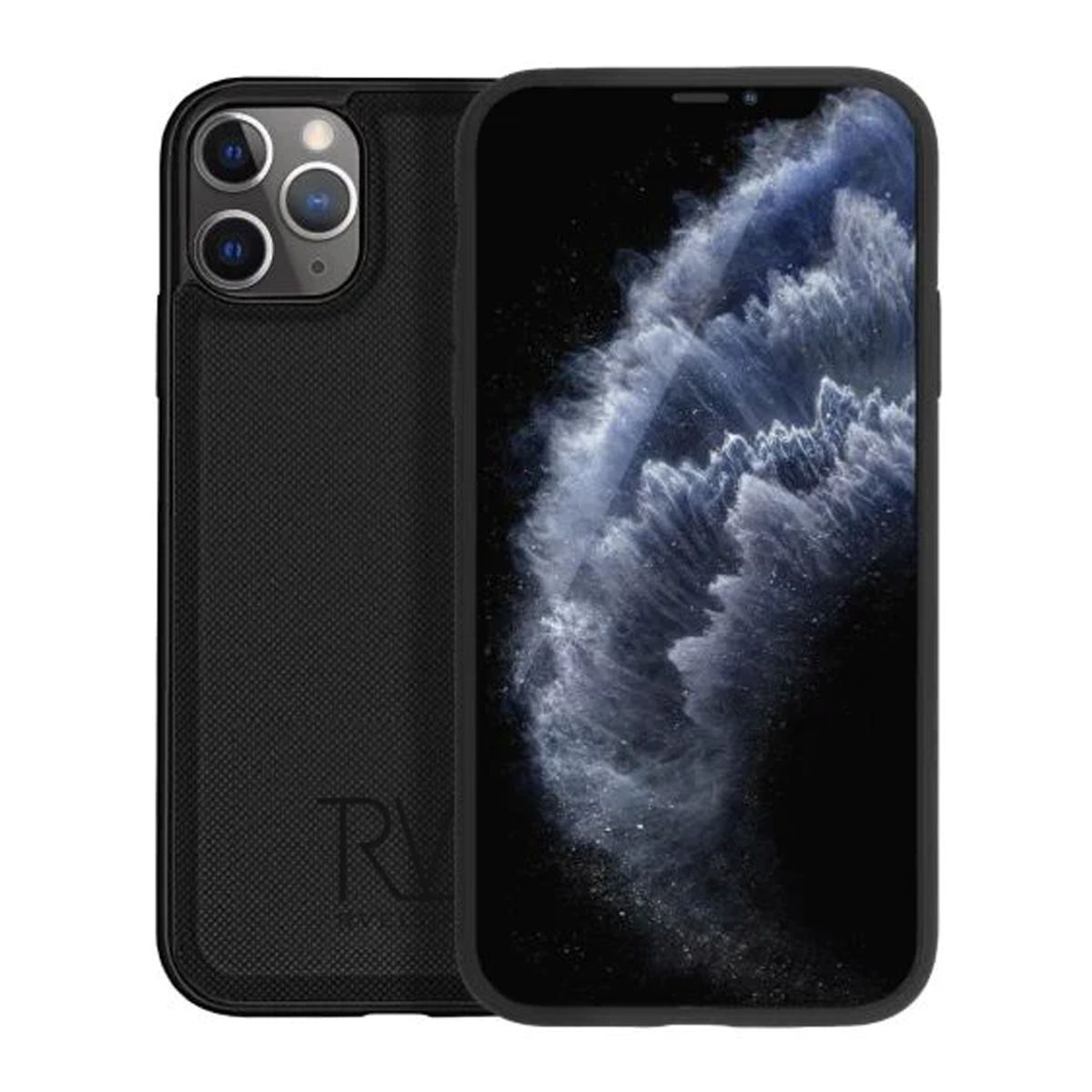 RV Flip Stand TPU Leather Case Black For iPhone 12/12 Pro