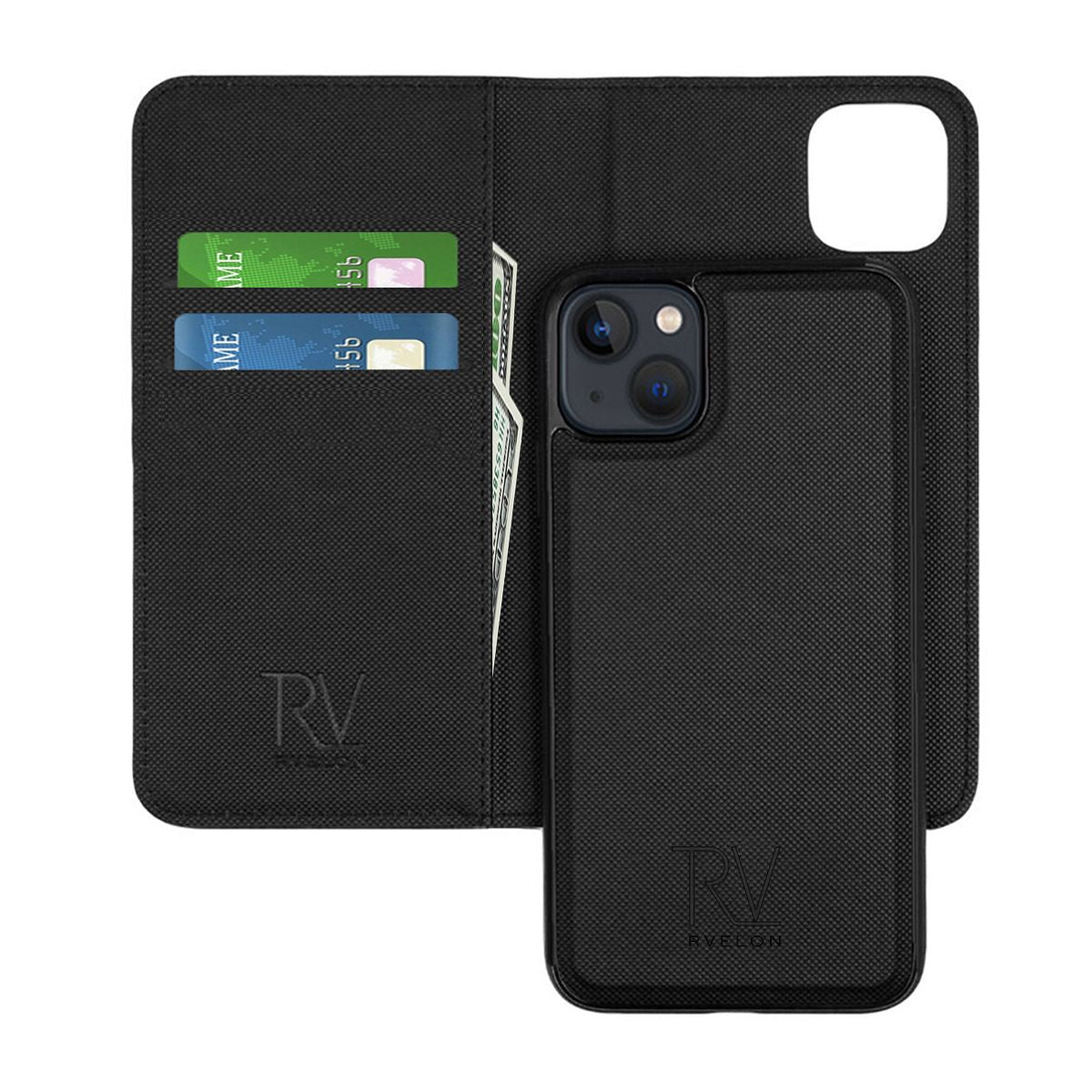 RV Magnetic Wallet Case-iPhone 13 Mini-Black