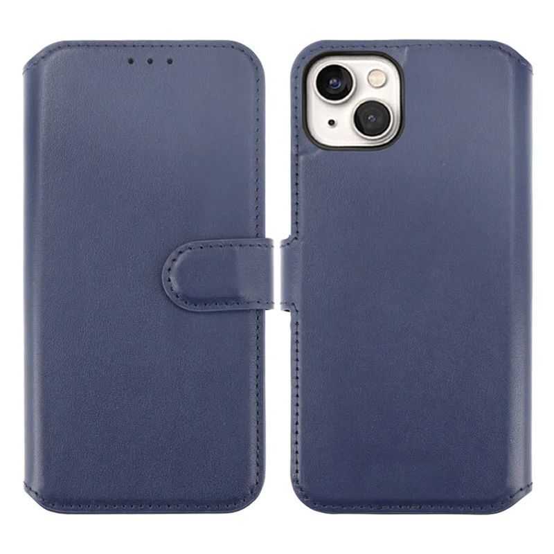 iPhone 15 Plånboksfodral Läder Rvelon - Blå