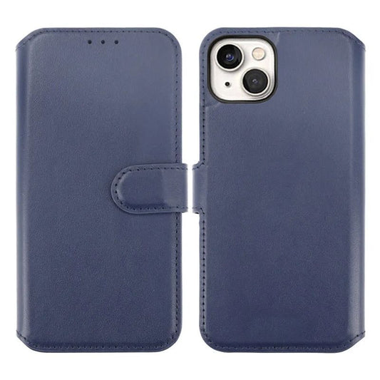 iPhone 15 Plus Plånboksfodral Läder Rvelon - Blå