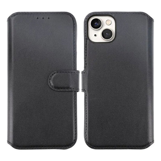 iPhone 15 Plus Plånboksfodral Läder Rvelon - Svart