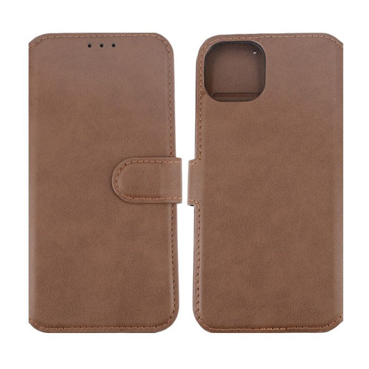 iPhone 15 Plus Plånboksfodral Läder Rvelon - Brun