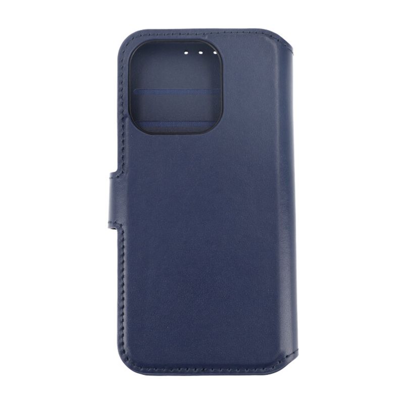 iPhone 15 Pro Plånboksfodral Läder Rvelon - Blå