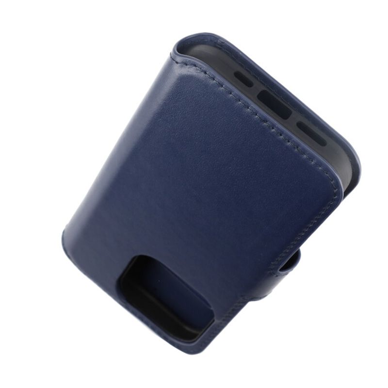 iPhone 15 Pro Plånboksfodral Läder Rvelon - Blå