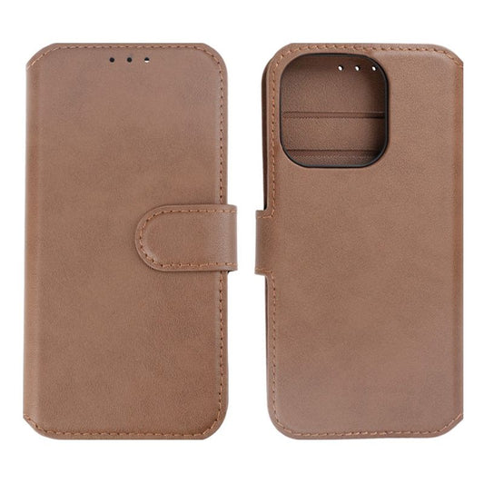 iPhone 15 Pro Plånboksfodral Läder Rvelon - Brun