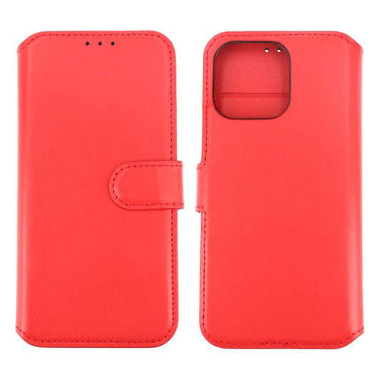 iPhone 15 Pro Max Plånboksfodral Läder Rvelon - Röd
