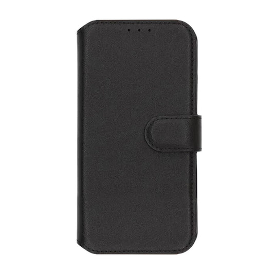 Rvelon Plånboksfodral Äkta Läder för iPhone 17 Pro - Svart