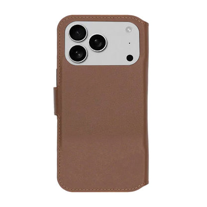 Rvelon Plånboksfodral Äkta Läder för iPhone 17 Pro - Brun