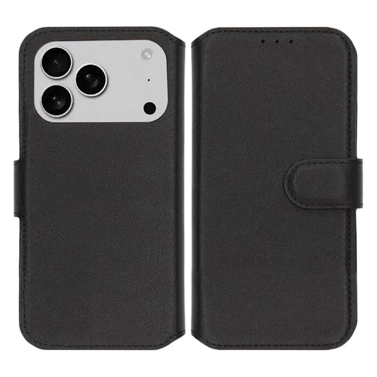RV Genuine leather Wallet Case iPhone 17 Pro Max Black