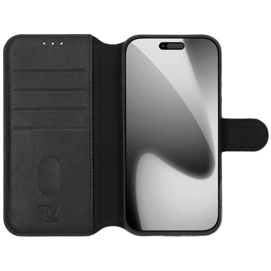 RV Genuine leather Wallet Case iPhone 17 Pro Max Black