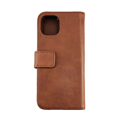 Rvelon Wallet Case Leather for iPhone 12 and 12 Pro - Brown