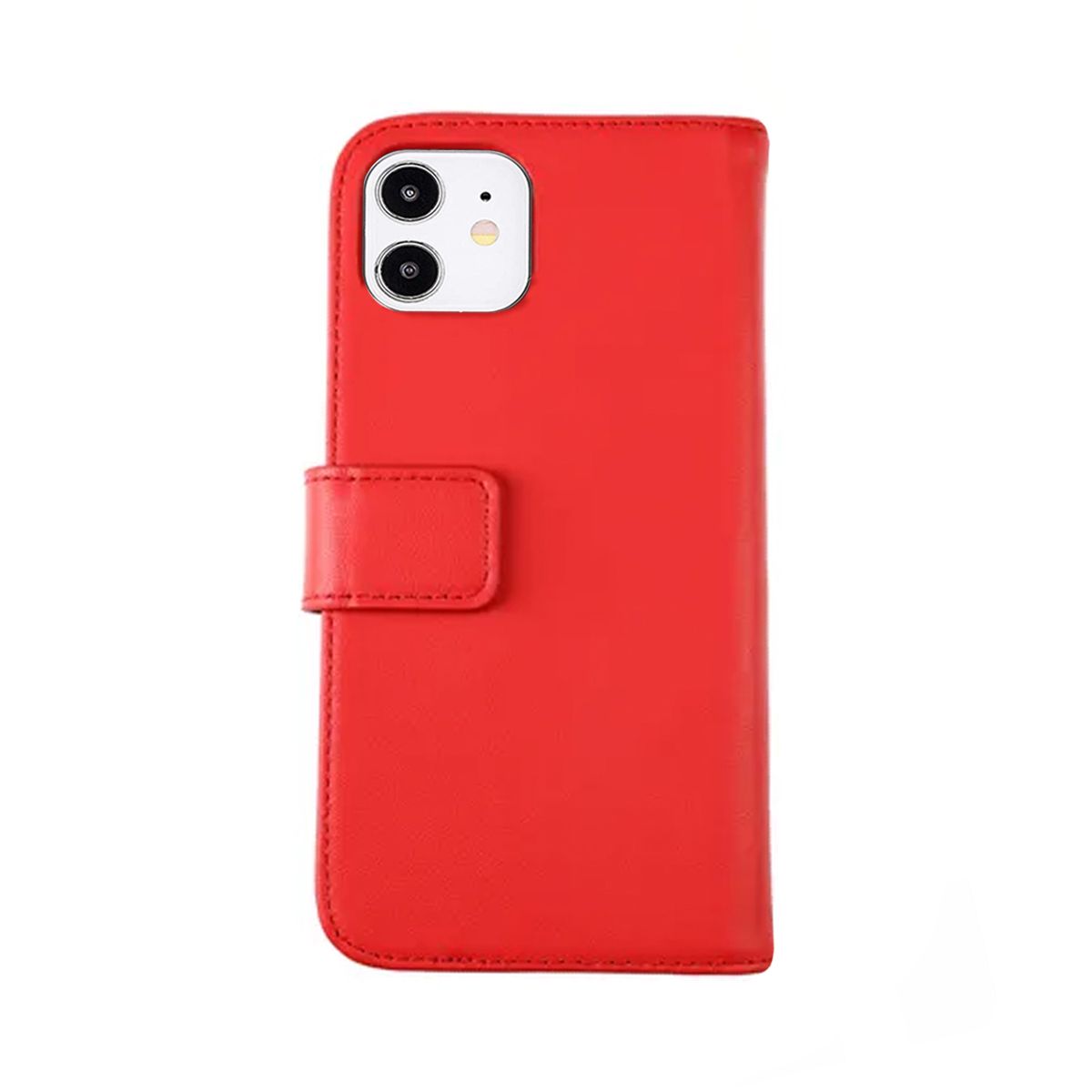 iPhone 12 Mini Plånboksfodral Läder Rvelon - Röd