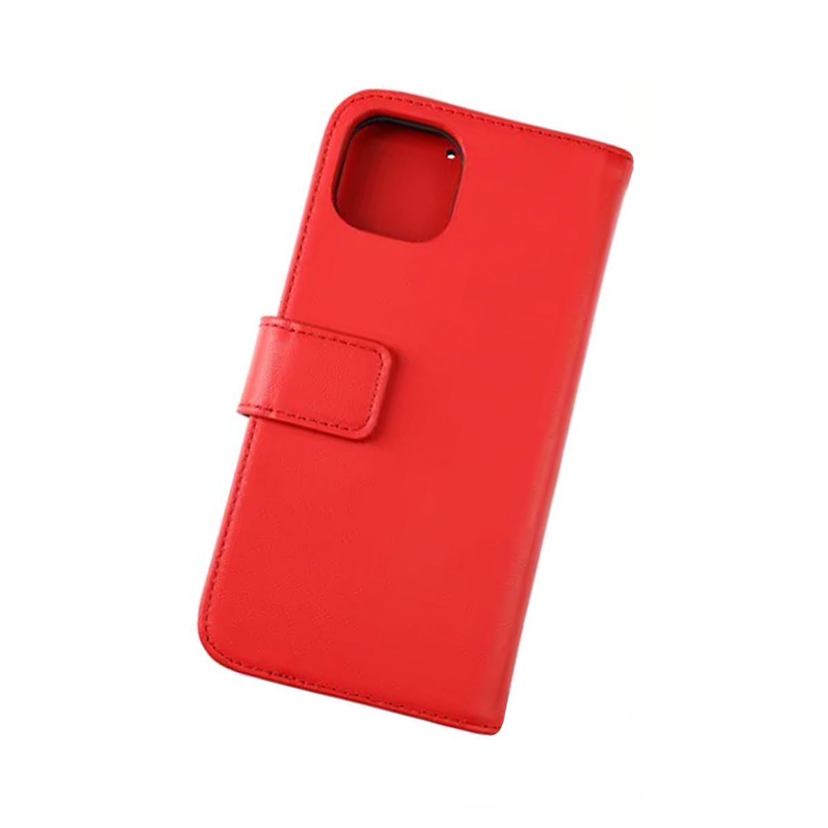 iPhone 12 Mini Plånboksfodral Läder Rvelon - Röd