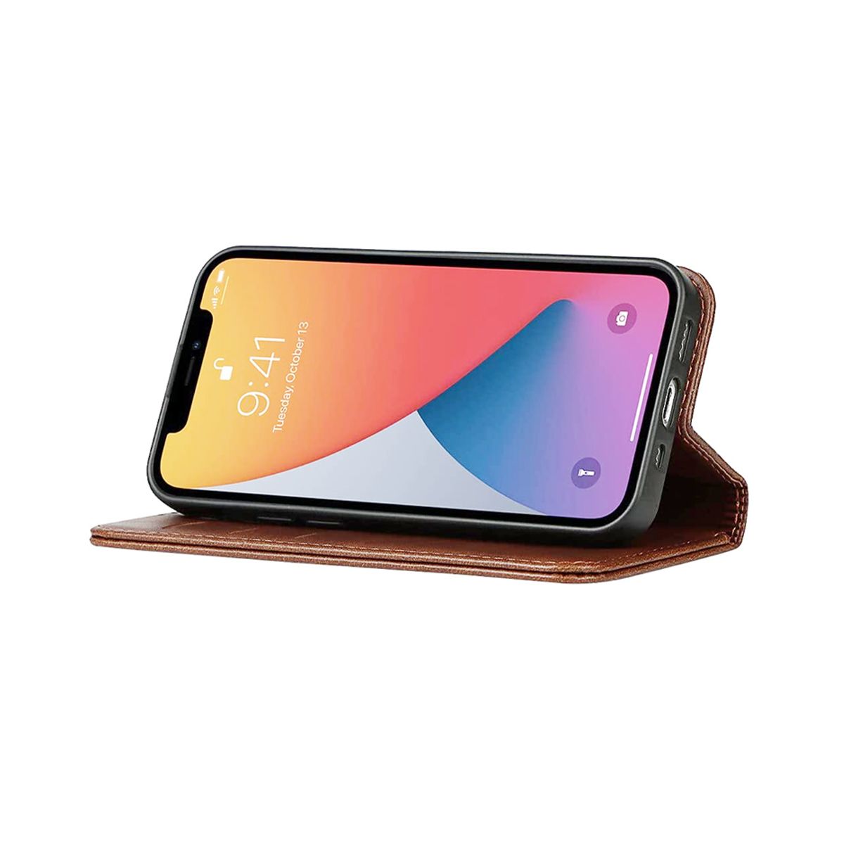 RV Leather Wallet Case - iPhone 13 Pro - Brown