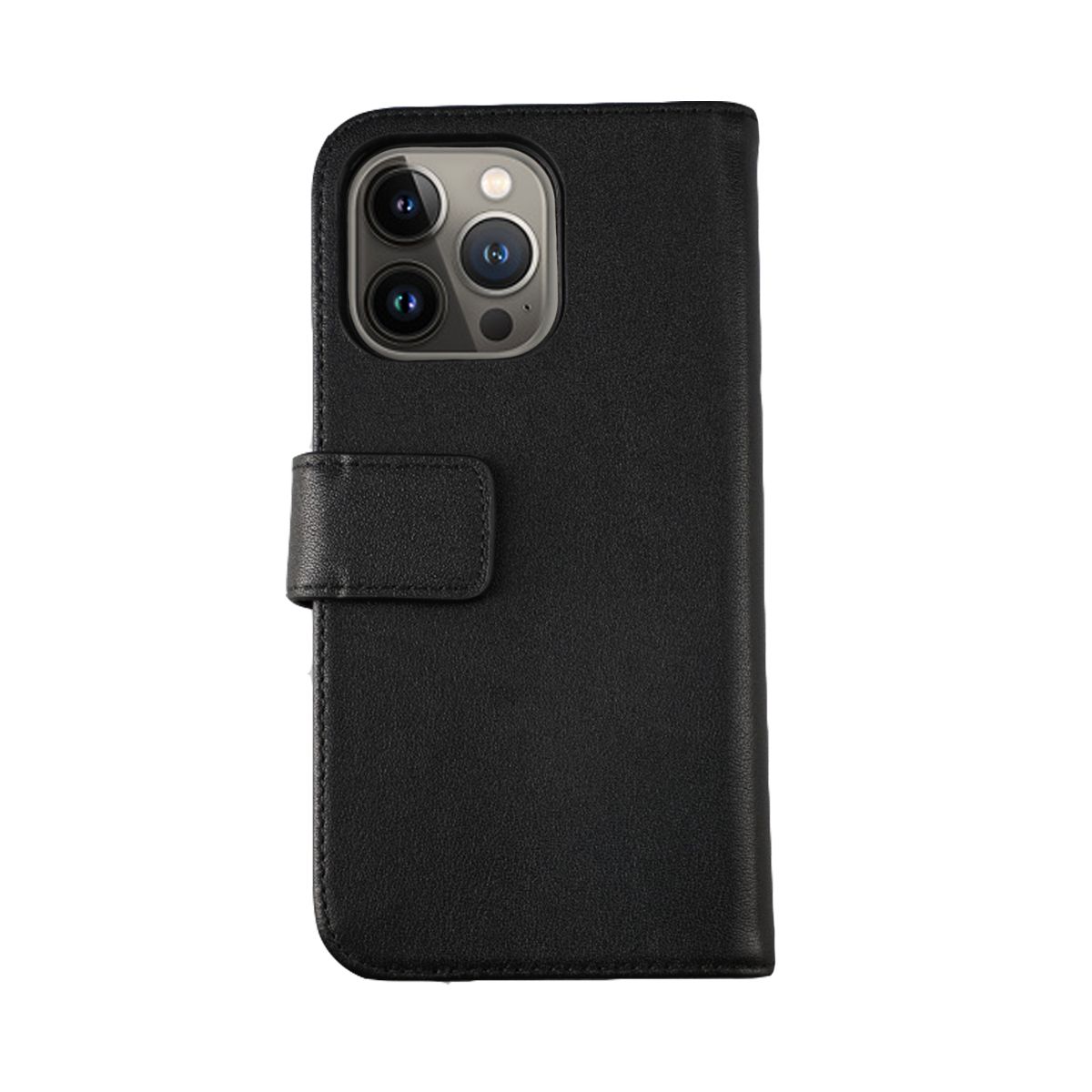 iPhone 13 Pro Plånboksfodral Läder Rvelon - Svart