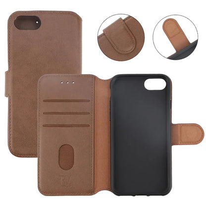 RV Leather Wallet Case - iPhone 7/8/SE 2020 - Brown