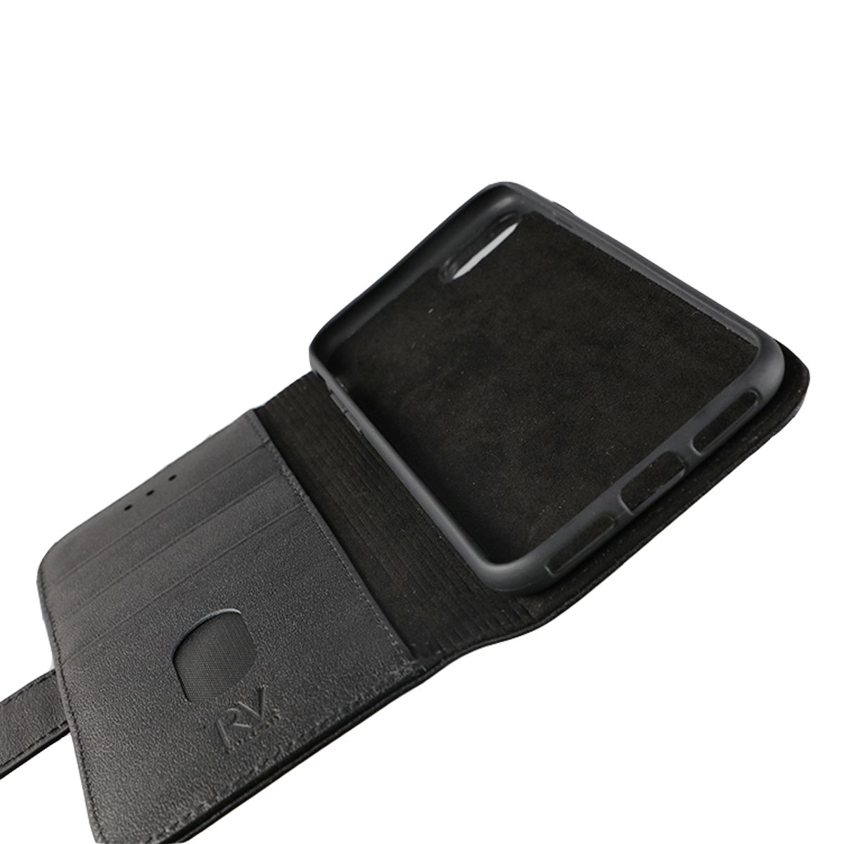 RV Leather Wallet Case-iPhone 7/8/SE 2020-Black