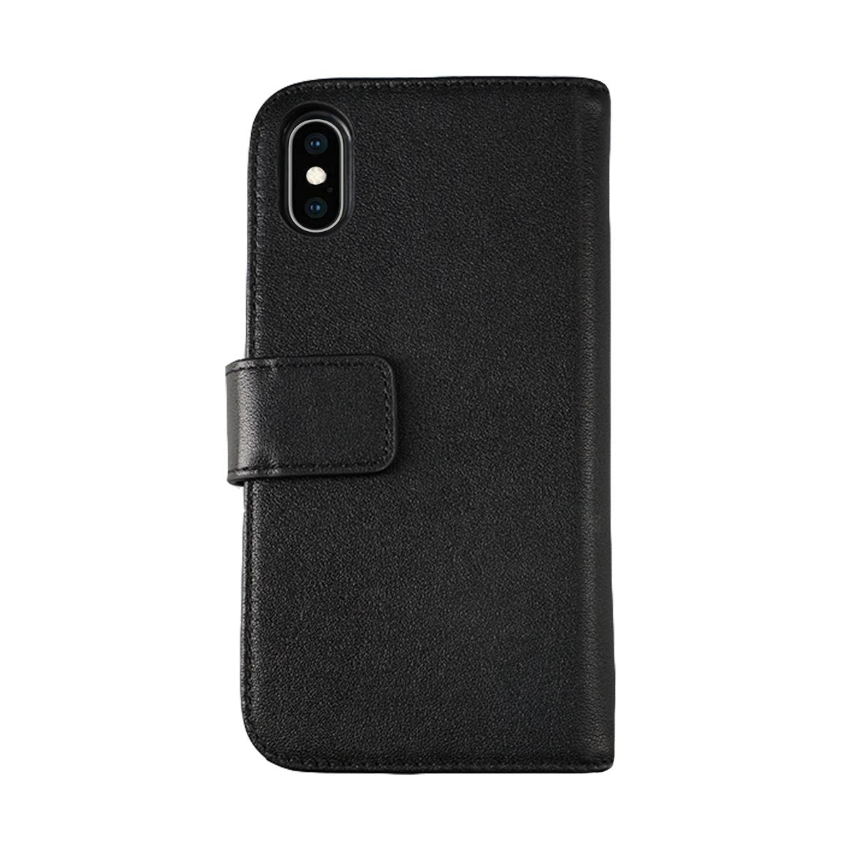 iPhone X/XS Plånboksfodral Läder Rvelon - Svart
