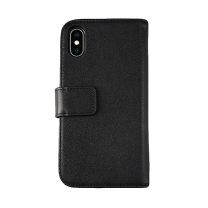 iPhone X/XS Plånboksfodral Läder Rvelon - Svart