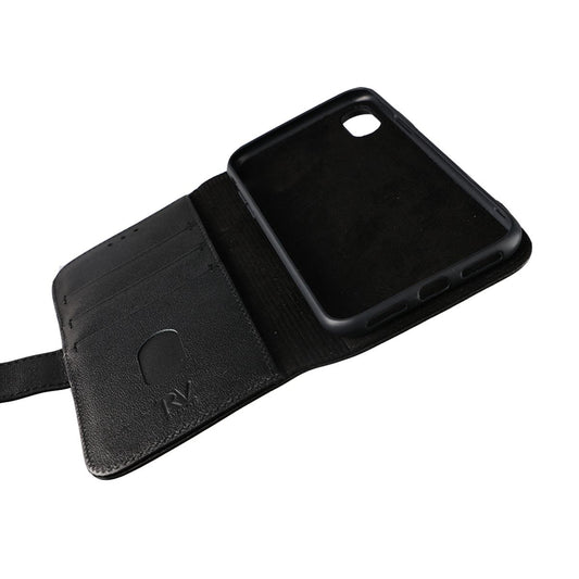 iPhone X/XS Plånboksfodral Läder Rvelon - Svart
