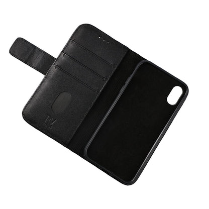 iPhone X/XS Plånboksfodral Läder Rvelon - Svart