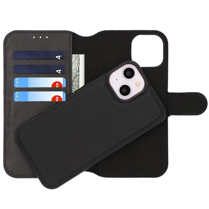 RV iPhone 13/14 FliP Magnetic FliP Stand TPU+PC Leather Case Black