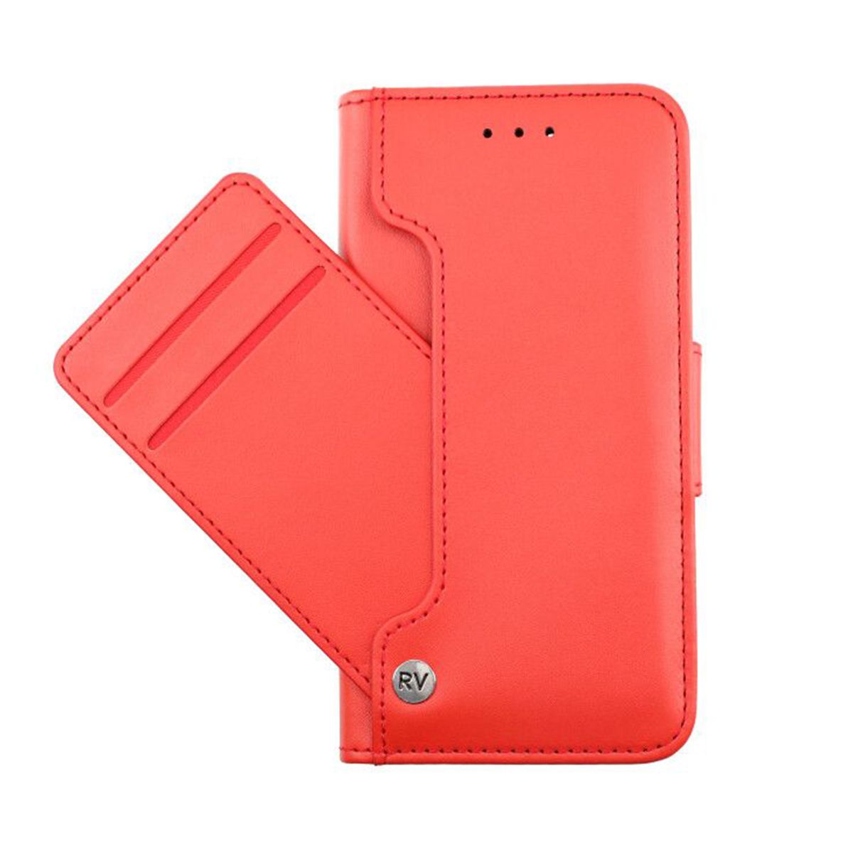 iPhone 13 Mini Plånboksfodral Extra Kortfack Rvelon - Röd