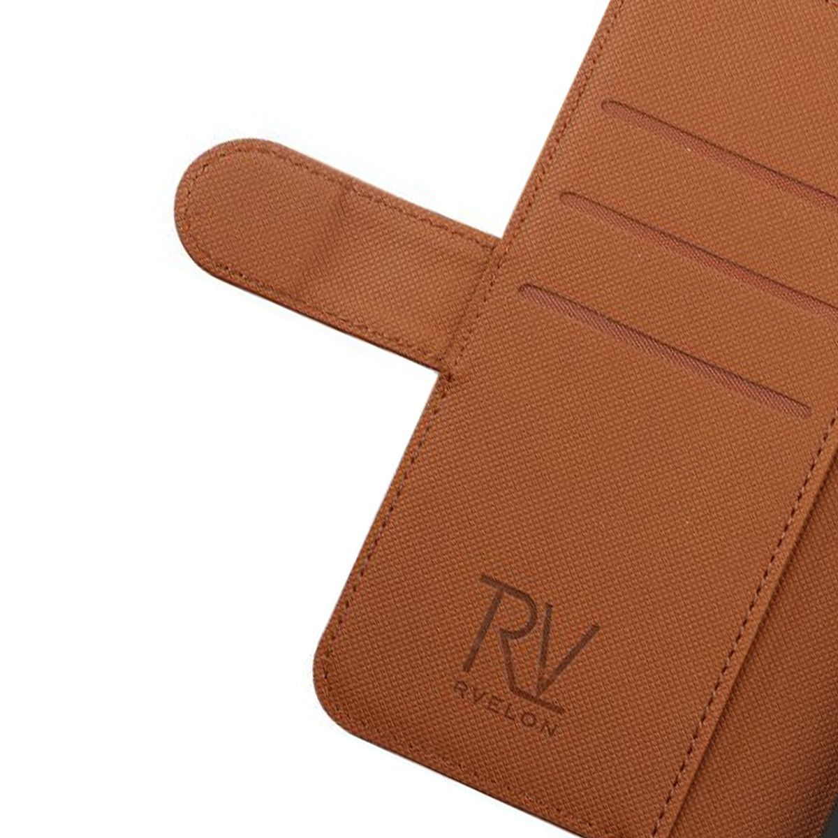 iPhone 13 Pro Max Plånboksfodral Magnet Rvelon - Guldbrun