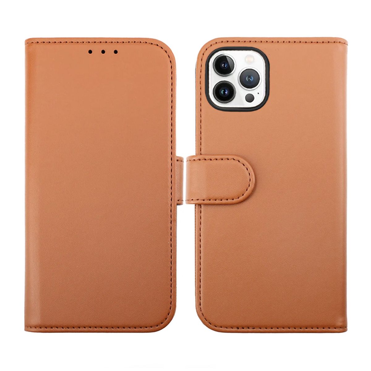 iPhone 14 Pro Wallet Case Magnet Rvelon - Brown