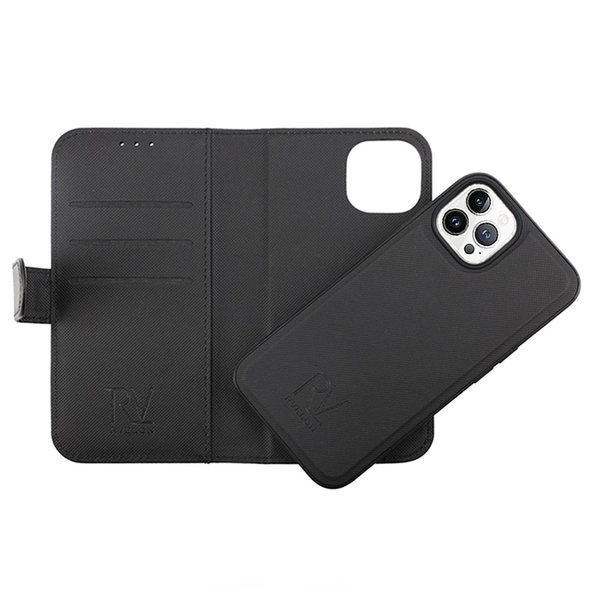 iPhone 14 Pro Max Magnetic Wallet Case Rvelon - Black