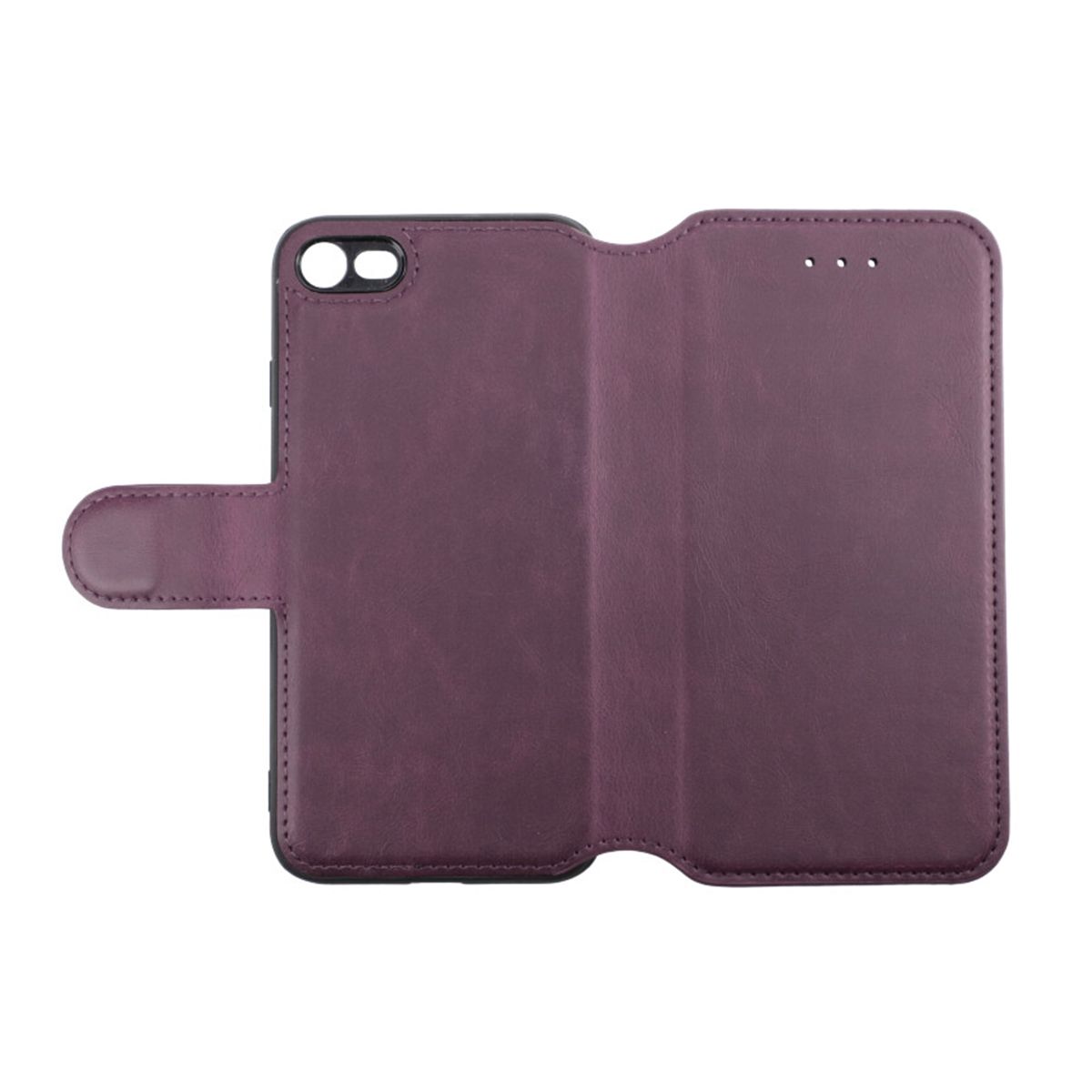 RViPhone 7/8/SE 2020 Flip Stand TPU Leather Extra Card Wallet Case Dark Cherry