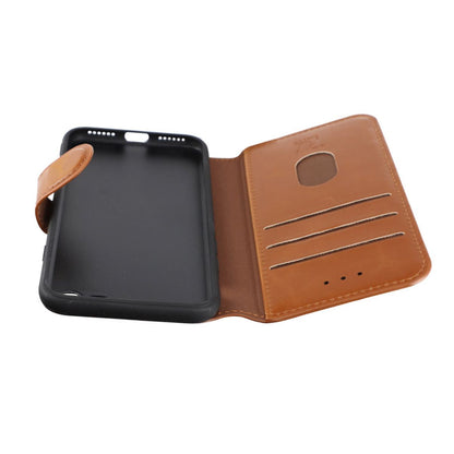 RV iPhone 7/8/SE 2020 Flip Stand TPU Leather Extra Card Wallet Case Golden Brown