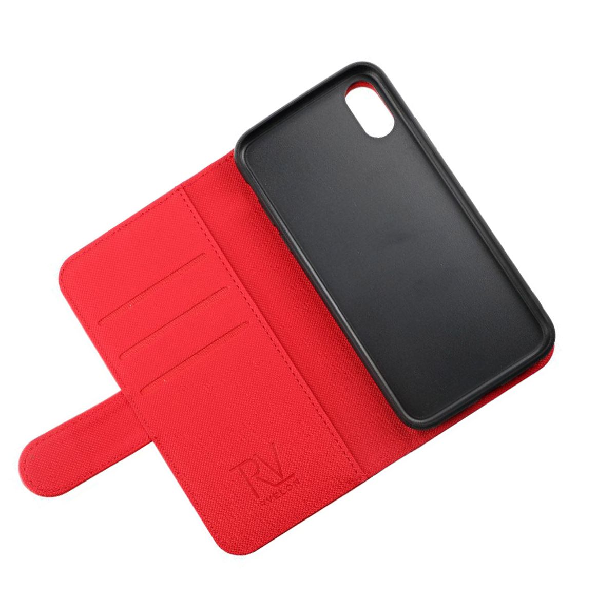 Rvelon Plånboksfodral Magnet för iPhone X och XS - Röd