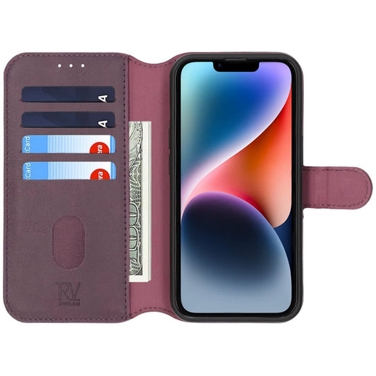 RV Magnetic Wallet Case-iPhone 13/14- Dark Cherry