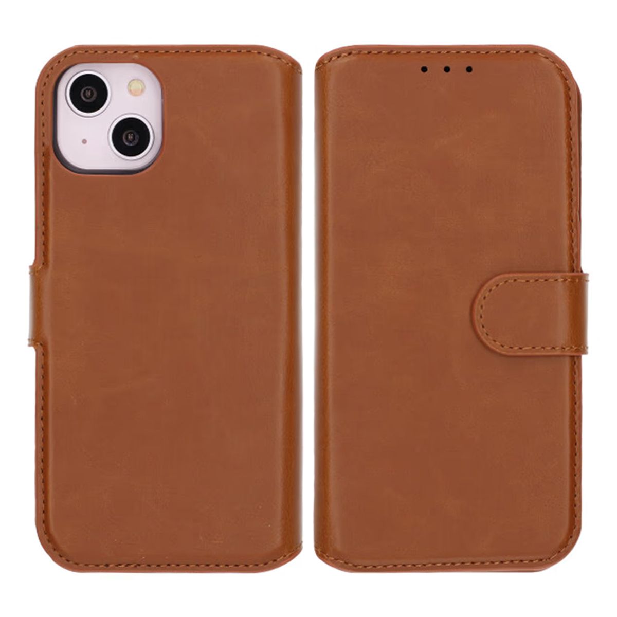 RV Magnetic Wallet Case -iPhone 13 /14- Golden Brown