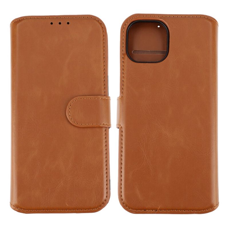 RV Magnetic Wallet Case iPhone 15 Brown