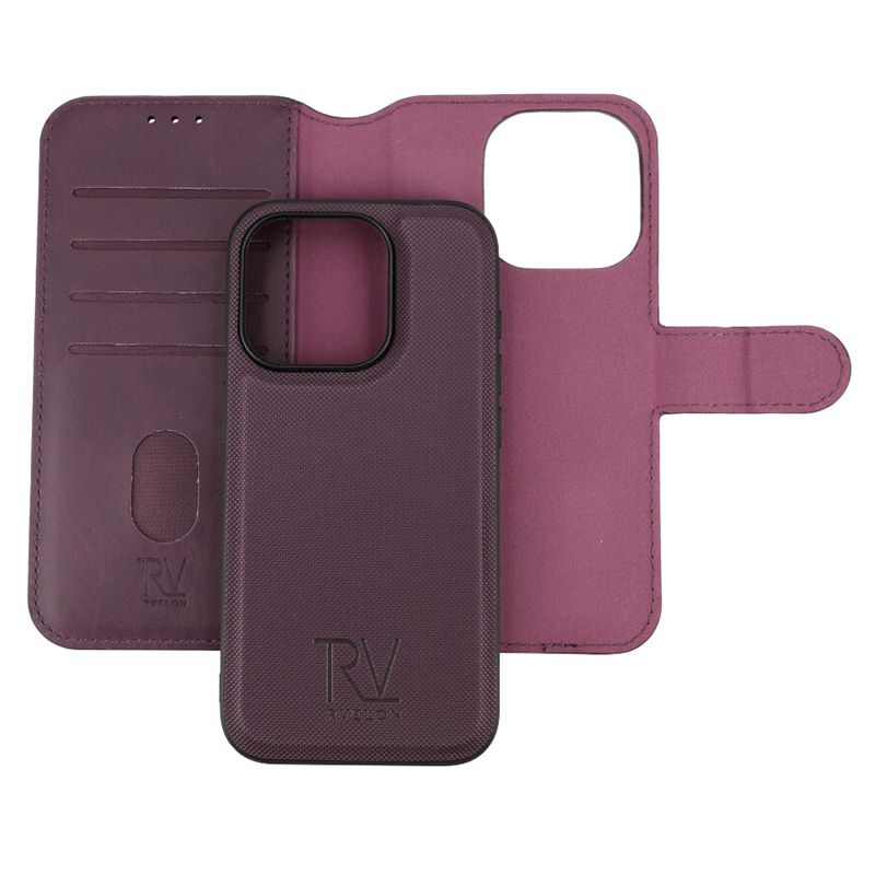 iPhone 15 Pro Plånboksfodral Magnet Rvelon - Lila
