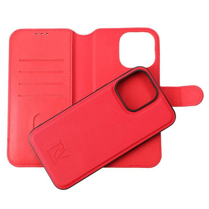 iPhone 15 Pro Max Plånboksfodral Magnet Rvelon - Röd
