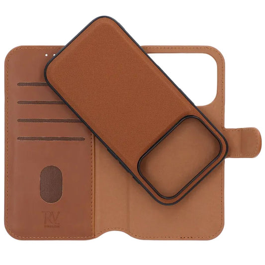 RV Magnetic Wallet Case iPhone 17 Pro Brown