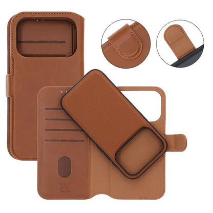 RV Magnetic Wallet Case iPhone 17 Pro Brown